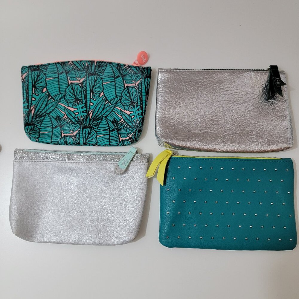 Ipsy Cosmetic Bag Bundle (4) • Faux Leather & Printed Makeup Pouches